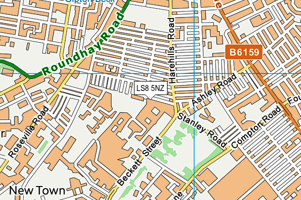 LS8 5NZ map - OS VectorMap District (Ordnance Survey)