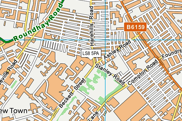 LS8 5PA map - OS VectorMap District (Ordnance Survey)