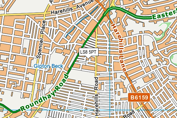 LS8 5PT map - OS VectorMap District (Ordnance Survey)