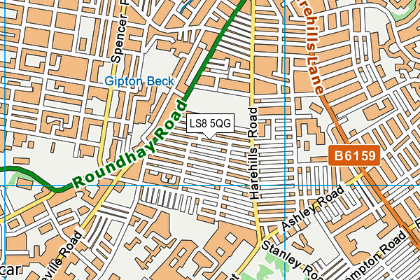 LS8 5QG map - OS VectorMap District (Ordnance Survey)