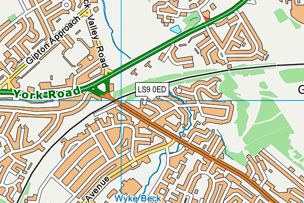 LS9 0ED map - OS VectorMap District (Ordnance Survey)