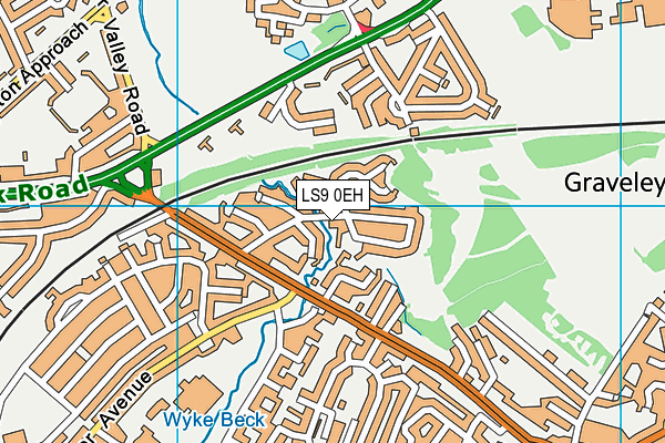 LS9 0EH map - OS VectorMap District (Ordnance Survey)