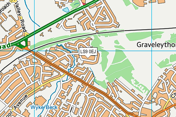 LS9 0EJ map - OS VectorMap District (Ordnance Survey)