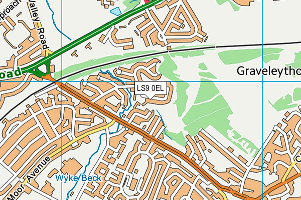 LS9 0EL map - OS VectorMap District (Ordnance Survey)