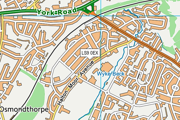 LS9 0EX map - OS VectorMap District (Ordnance Survey)