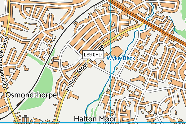 LS9 0HD map - OS VectorMap District (Ordnance Survey)