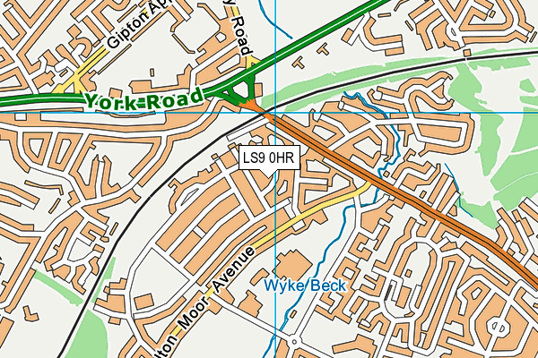 LS9 0HR map - OS VectorMap District (Ordnance Survey)