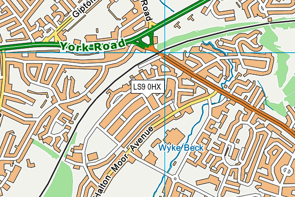 LS9 0HX map - OS VectorMap District (Ordnance Survey)