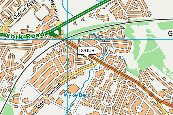LS9 0JH map - OS VectorMap District (Ordnance Survey)