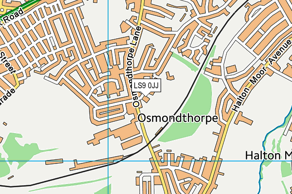 LS9 0JJ map - OS VectorMap District (Ordnance Survey)