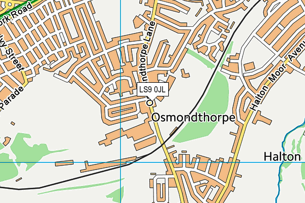 LS9 0JL map - OS VectorMap District (Ordnance Survey)
