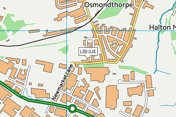 LS9 0JS map - OS VectorMap District (Ordnance Survey)