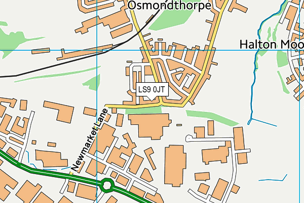 LS9 0JT map - OS VectorMap District (Ordnance Survey)