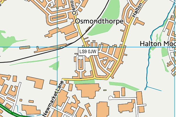LS9 0JW map - OS VectorMap District (Ordnance Survey)