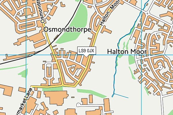 LS9 0JX map - OS VectorMap District (Ordnance Survey)