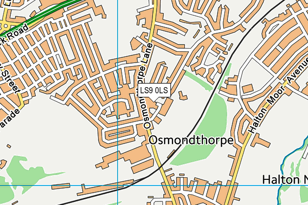 LS9 0LS map - OS VectorMap District (Ordnance Survey)