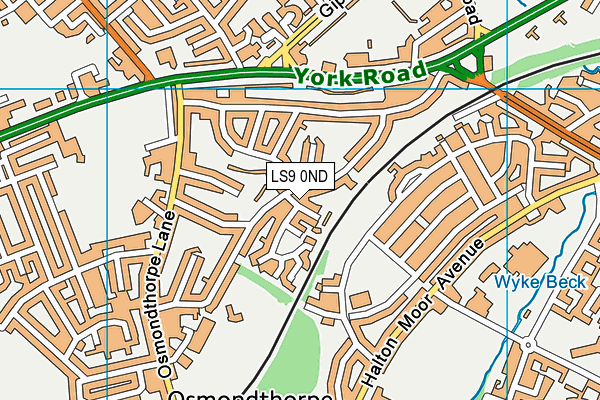 LS9 0ND map - OS VectorMap District (Ordnance Survey)