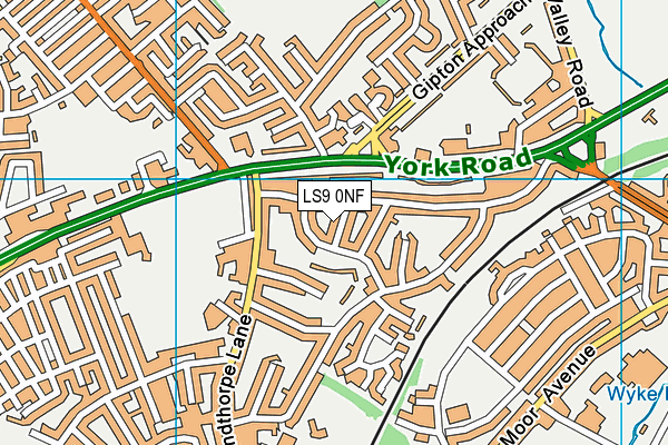 LS9 0NF map - OS VectorMap District (Ordnance Survey)