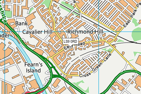 LS9 0RD map - OS VectorMap District (Ordnance Survey)