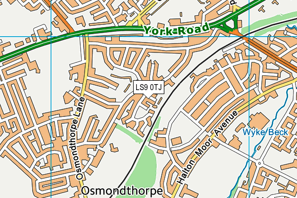 LS9 0TJ map - OS VectorMap District (Ordnance Survey)