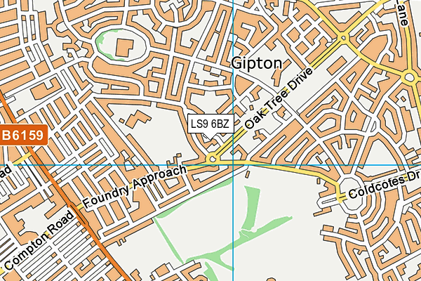 LS9 6BZ map - OS VectorMap District (Ordnance Survey)