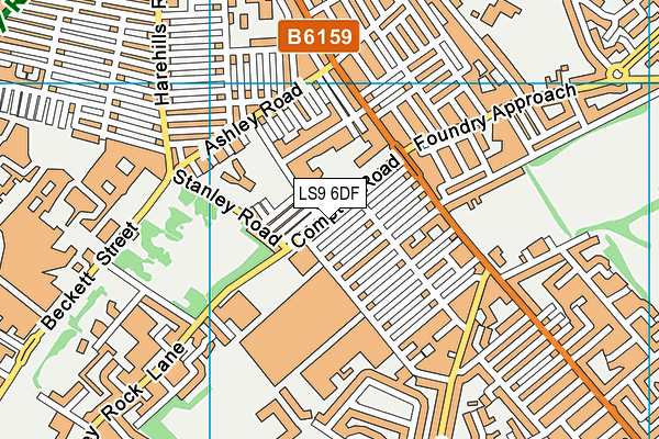 LS9 6DF map - OS VectorMap District (Ordnance Survey)