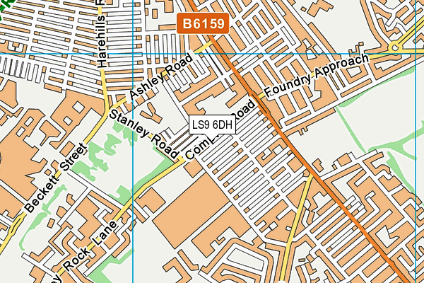 LS9 6DH map - OS VectorMap District (Ordnance Survey)