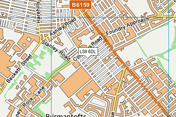 LS9 6DL map - OS VectorMap District (Ordnance Survey)