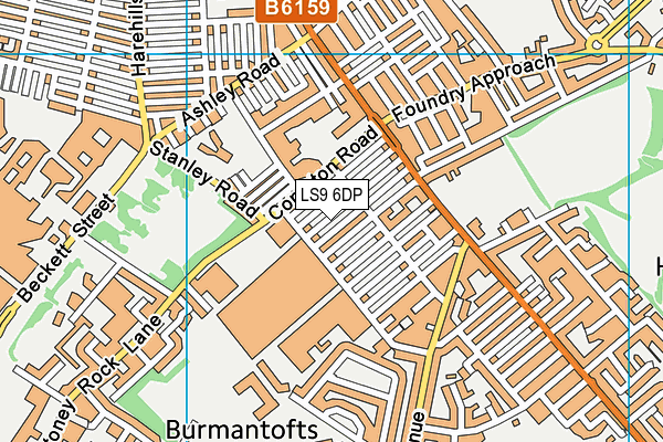 LS9 6DP map - OS VectorMap District (Ordnance Survey)