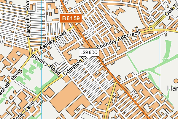 LS9 6DQ map - OS VectorMap District (Ordnance Survey)