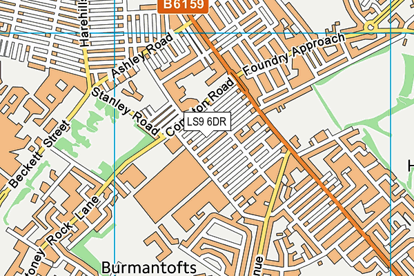 LS9 6DR map - OS VectorMap District (Ordnance Survey)