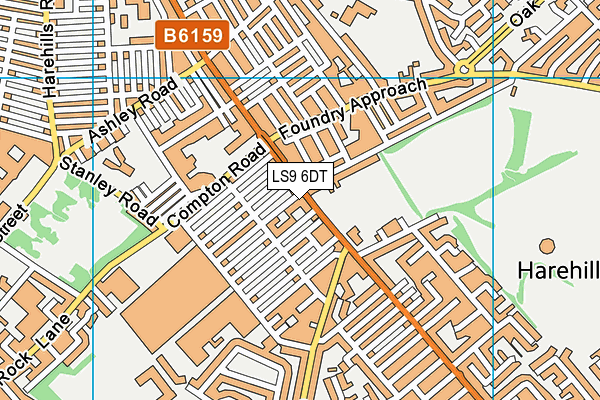 LS9 6DT map - OS VectorMap District (Ordnance Survey)