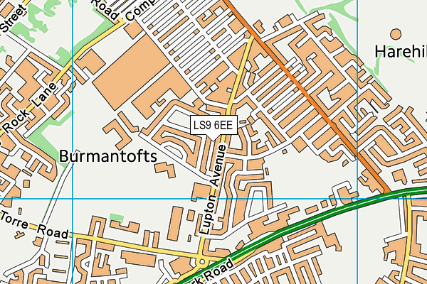 LS9 6EE map - OS VectorMap District (Ordnance Survey)