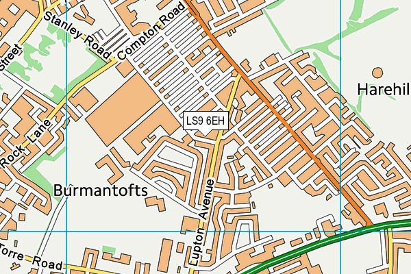 LS9 6EH map - OS VectorMap District (Ordnance Survey)