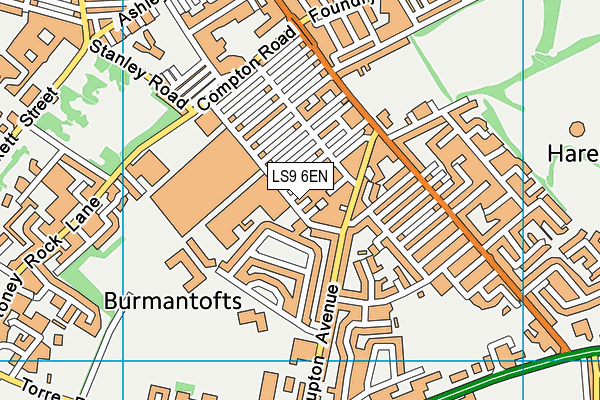 LS9 6EN map - OS VectorMap District (Ordnance Survey)