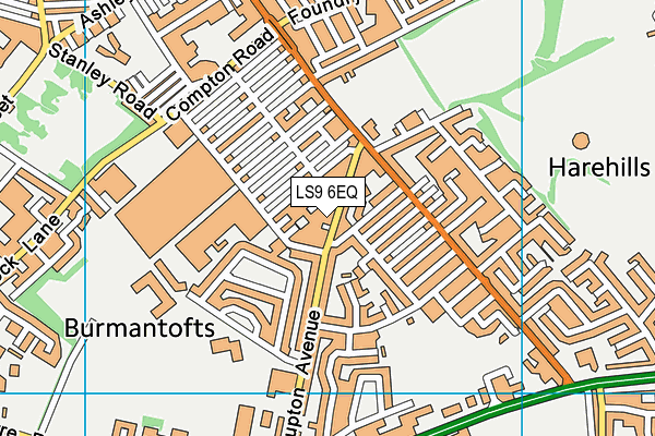LS9 6EQ map - OS VectorMap District (Ordnance Survey)