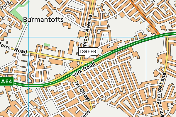 LS9 6FB map - OS VectorMap District (Ordnance Survey)