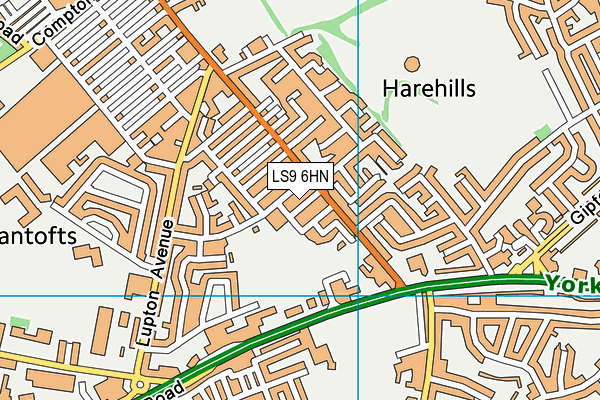 LS9 6HN map - OS VectorMap District (Ordnance Survey)