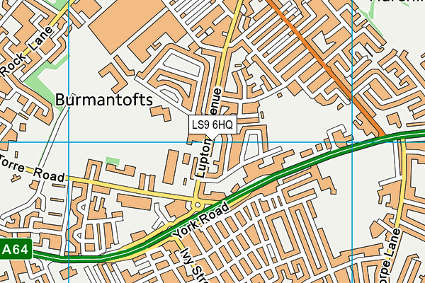 LS9 6HQ map - OS VectorMap District (Ordnance Survey)