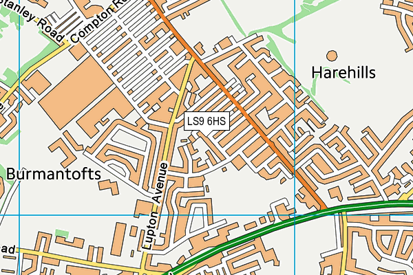 LS9 6HS map - OS VectorMap District (Ordnance Survey)