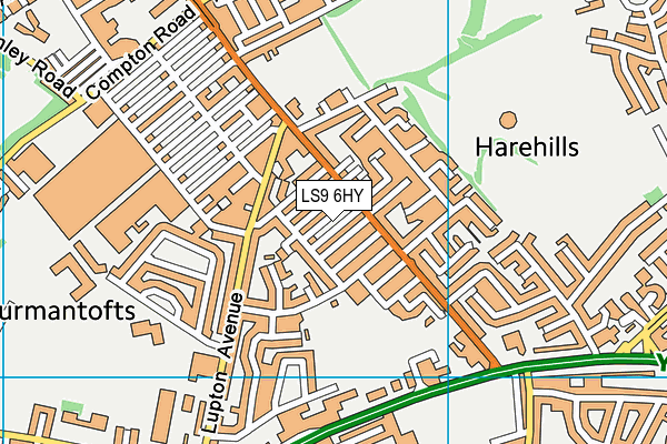 LS9 6HY map - OS VectorMap District (Ordnance Survey)