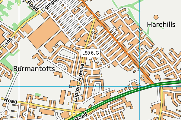 LS9 6JG map - OS VectorMap District (Ordnance Survey)