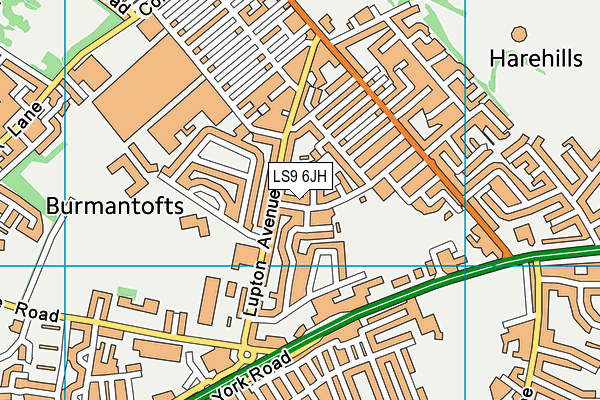 LS9 6JH map - OS VectorMap District (Ordnance Survey)
