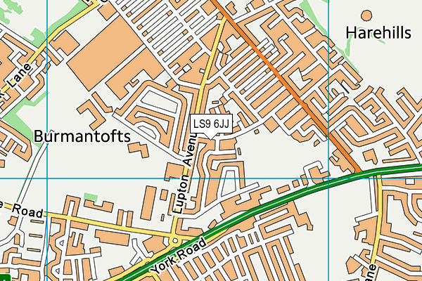 LS9 6JJ map - OS VectorMap District (Ordnance Survey)