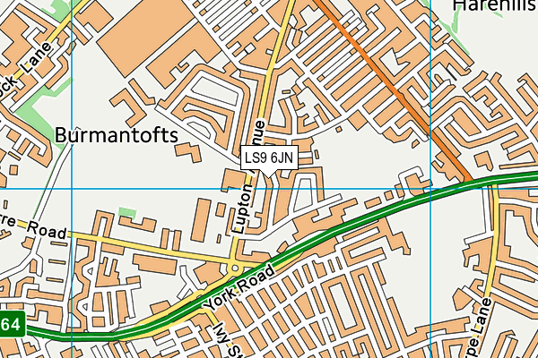 LS9 6JN map - OS VectorMap District (Ordnance Survey)