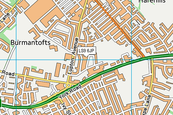 LS9 6JP map - OS VectorMap District (Ordnance Survey)