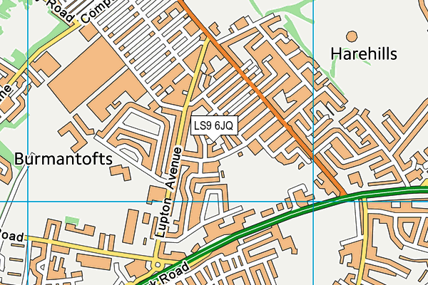 LS9 6JQ map - OS VectorMap District (Ordnance Survey)