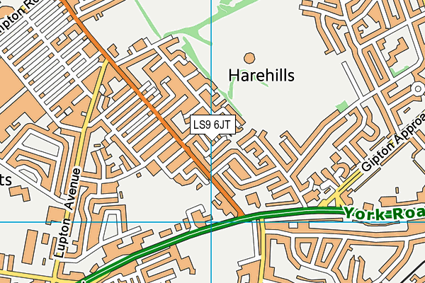 LS9 6JT map - OS VectorMap District (Ordnance Survey)