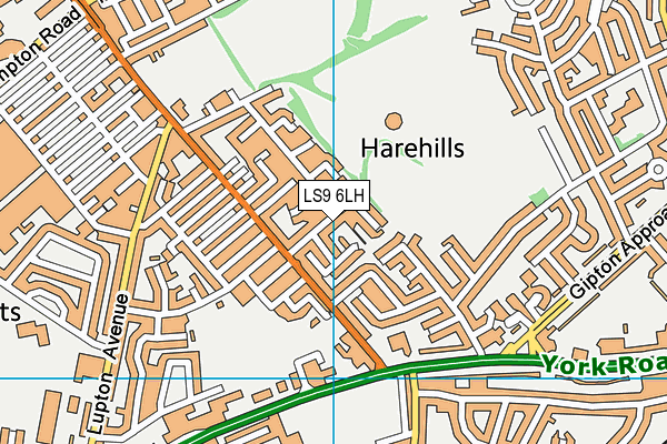 LS9 6LH map - OS VectorMap District (Ordnance Survey)
