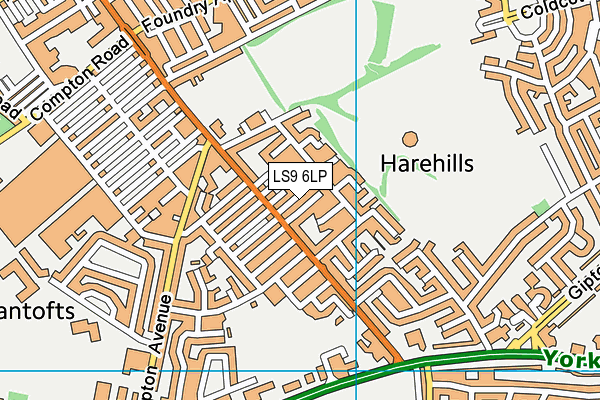 LS9 6LP map - OS VectorMap District (Ordnance Survey)